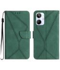 For Realme 10 4G Stitching Embossed Leather Phone Case(Green)