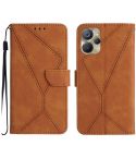 For Realme 10 5G / 9i 5G Stitching Embossed Leather Phone Case(Brown)
