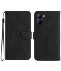 For Realme C33 2023 / 2022 Stitching Embossed Leather Phone Case(Black)