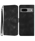 For Google Pixel 7 5G Line Pattern Skin Feel Leather Phone Case(Black)