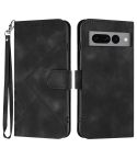 For Google Pixel 7 Pro 5G Line Pattern Skin Feel Leather Phone Case(Black)
