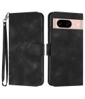 For Google Pixel 8a Line Pattern Skin Feel Leather Phone Case(Black)