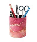 PU Leather Tool Storage Box Desktop Pen Holder(Red Marble)