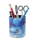 PU Leather Tool Storage Box Desktop Pen Holder(Blue Marble)