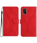 For ZTE Libero 5G II Stitching Embossed Leather Phone Case(Red)