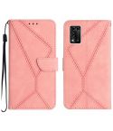 For ZTE Libero 5G II Stitching Embossed Leather Phone Case(Pink)