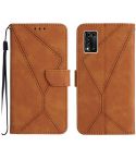 For ZTE Libero 5G II Stitching Embossed Leather Phone Case(Brown)