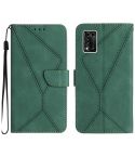 For ZTE Libero 5G II Stitching Embossed Leather Phone Case(Green)