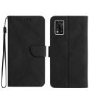 For ZTE Libero 5G II Stitching Embossed Leather Phone Case(Black)