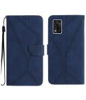 For ZTE Libero 5G II Stitching Embossed Leather Phone Case(Blue)