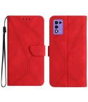 For ZTE Libero 5G III Stitching Embossed Leather Phone Case(Red)