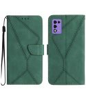 For ZTE Libero 5G III Stitching Embossed Leather Phone Case(Green)