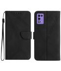 For ZTE Libero 5G III Stitching Embossed Leather Phone Case(Black)
