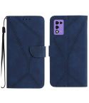For ZTE Libero 5G III Stitching Embossed Leather Phone Case(Blue)