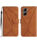For ZTE Libero 5G IV Stitching Embossed Leather Phone Case(Brown)