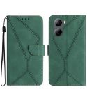 For ZTE Libero 5G IV Stitching Embossed Leather Phone Case(Green)