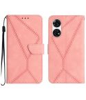 For ZTE Anshin Family A303ZT Stitching Embossed Leather Phone Case(Pink)