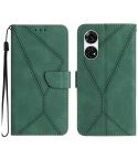For ZTE Anshin Family A303ZT Stitching Embossed Leather Phone Case(Green)