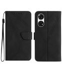 For ZTE Anshin Family A303ZT Stitching Embossed Leather Phone Case(Black)