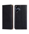 For Infinix Hot 30 4G Gloss Oil Solid Color Magnetic Leather Phone Case(Black)