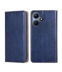 For Infinix Hot 30i 4G Gloss Oil Solid Color Magnetic Leather Phone Case(Blue)