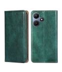 For Infinix Hot 30i 4G Gloss Oil Solid Color Magnetic Leather Phone Case(Green)