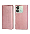 For Infinix Smart 7 HD Gloss Oil Solid Color Magnetic Leather Phone Case(Rose Gold)