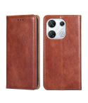 For Infinix GT 10 Pro 5G Gloss Oil Solid Color Magnetic Leather Phone Case(Brown)