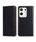For Infinix Zero 30 4G Gloss Oil Solid Color Magnetic Leather Phone Case(Black)