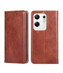 For Infinix Zero 30 4G Gloss Oil Solid Color Magnetic Leather Phone Case(Brown)