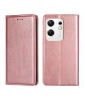 For Infinix Zero 30 4G Gloss Oil Solid Color Magnetic Leather Phone Case(Rose Gold)