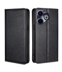For Infinix Hot 40i Gloss Oil Solid Color Magnetic Leather Phone Case(Black)