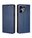 For Infinix Hot 40i Gloss Oil Solid Color Magnetic Leather Phone Case(Blue)