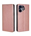 For Infinix Hot 40i Gloss Oil Solid Color Magnetic Leather Phone Case(Rose Gold)
