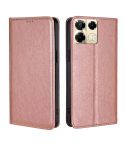 For Infinix Note 40 Pro 5G Gloss Oil Solid Color Magnetic Leather Phone Case(Rose Gold)