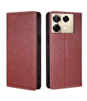 For Infinix Note 40 Pro 4G Gloss Oil Solid Color Magnetic Leather Phone Case(Brown)