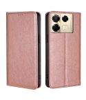 For Infinix Note 40 Pro 4G Gloss Oil Solid Color Magnetic Leather Phone Case(Rose Gold)