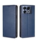 For Infinix Note 40 5G Gloss Oil Solid Color Magnetic Leather Phone Case(Blue)