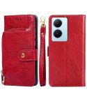 For vivo Y78 Plus 5G Zipper Bag Leather Phone Case(Red)