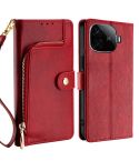 For vivo iQOO Z9 Turbo Zipper Bag Leather Phone Case(Red)