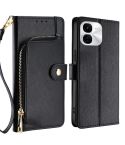 For vivo iQOO Z9x 5G Zipper Bag Leather Phone Case(Black)
