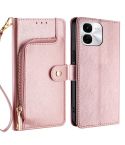 For vivo iQOO Z9x 5G Zipper Bag Leather Phone Case(Rose Gold)