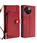 For vivo V30e 5G Global Zipper Bag Leather Phone Case(Red)