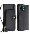 For vivo Y38 5G / T3x Global Zipper Bag Leather Phone Case(Black)