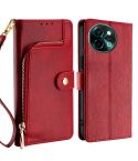 For vivo Y38 5G / T3x Global Zipper Bag Leather Phone Case(Red)