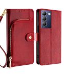 For vivo Y100 5G IDN Zipper Bag Leather Phone Case(Red)