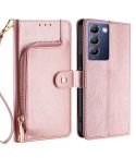 For vivo Y100 5G IDN Zipper Bag Leather Phone Case(Rose Gold)