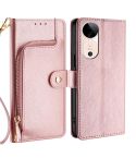For vivo S19 Zipper Bag Leather Phone Case(Rose Gold)