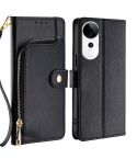 For vivo S19 Pro Zipper Bag Leather Phone Case(Black)