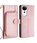 For vivo S19 Pro Zipper Bag Leather Phone Case(Rose Gold)